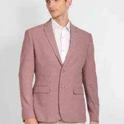 Arrow Purple Slim Fit Self Pattern Blazer-picture-37