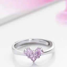 Zavya 92.5 Sterling Silver Adjustable Ring in Rhodium-Plating-image-100