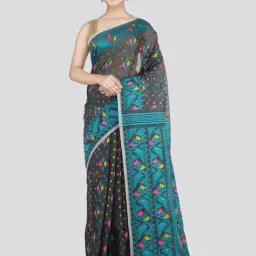 Pinkloom Grey Cotton Woven Saree-picture-20