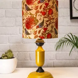 Homesake Murphy Golden & Beige Metal Table Lamp With Bird Shade (LED Bulb Included)-15