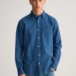 GANT Blue Full Sleeves Button Down Collar Shirt-image-77