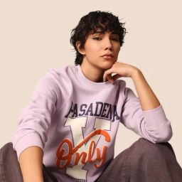 Only Lavender Graphic Print Sweatshirt-image-71