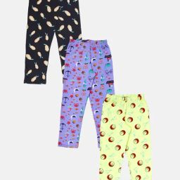 Kiddopanti Boys Yellow, Purple & Black Cotton Printed Regular Fit Nightwear Bottoms - Pack of 3-image-33