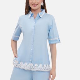 KALINI Embroidered Shirt With Short Co-Ords-image-22