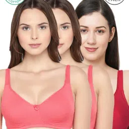 Inner Sense Pink & Red Full Coverage Bra - Pack of 3-picture-8