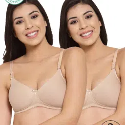 Inner Sense Beige Full Coverage T-Shirt Bra - Pack of 2-image-27
