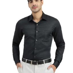 Arrow Dark Green Cotton Slim Fit Printed Shirt-image-100