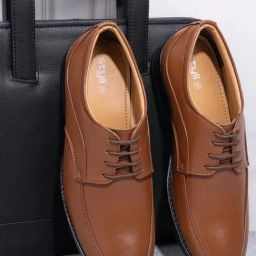 Styli Men's Tan Derby Shoes-image-26