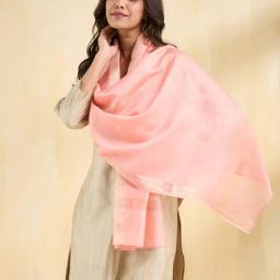 Fabindia Pink Woven Stole-picture-39