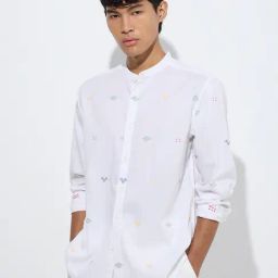 ETA by Westside White Printed Relaxed-Fit Cotton Shirt-image-60