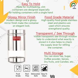 HAZEL Silver Stainless Steel Small Container (0.4 L) - Set of 2 image 3