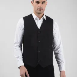 Numero Uno Black Cotton Regular Fit Waistcoat-image-93