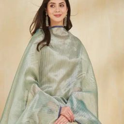 Fabindia Green Woven Dupatta-picture-14