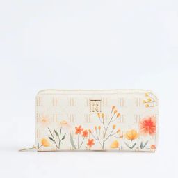 Elle Beige Printed Zip Around Wallet for Women-image-22