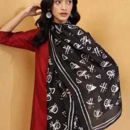 Fabindia Black Printed Stole-picture-37