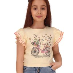 Cutecumber Girls Cream Regular Fit Top-image-106