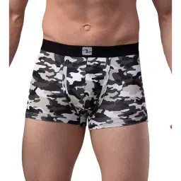 UnderJeans by Spykar Black & Grey Printed Trunks image 1