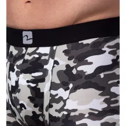UnderJeans by Spykar Black & Grey Printed Trunks image 4
