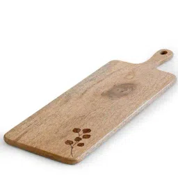 ellementry Leafy Twig Natural Wooden Rectangular Chopping Board - Set of 1 image 3