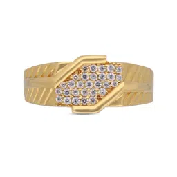 C. Krishniah Chetty Group 22k Contemporary Gold Ring with Cubic Zirconia for Men-picture-10