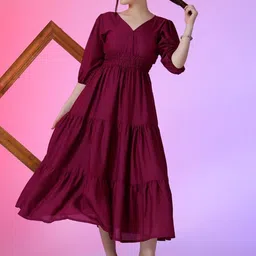 Raiyani Enterprise Women V-Neck Crepe Anarkali Kurta-picture-21