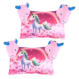Kuber Industries 2-Pcs Pink Printed Baby Pillow-12