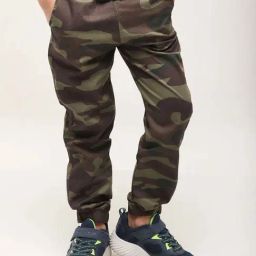 Biglilpeople Boys Brown & Green Cotton Printed Joggers-image-36