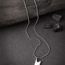NVR Silver Plated Flash Pendent With Chain for Men-15