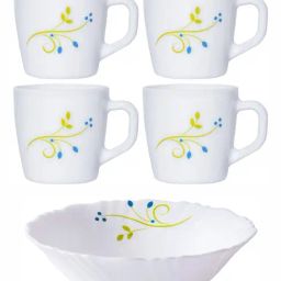 Cello Printed White Opalware 5 Mugs-33