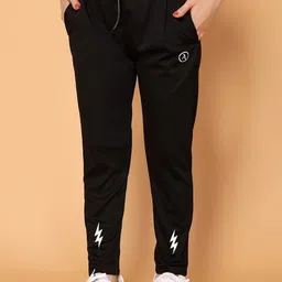 Moda Rapido Women Black Plain Lycra for Casual & Gym Wear Cotton Drawstring Trackpants-picture-22
