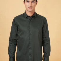 Byford By Pantaloons Duck Green Cotton Slim Fit Shirt-image-6
