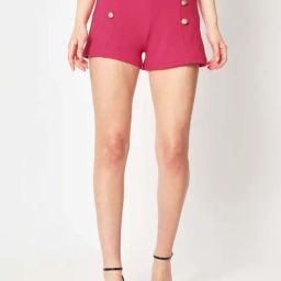 ZASTRAA Pink Solid Shorts-picture-41