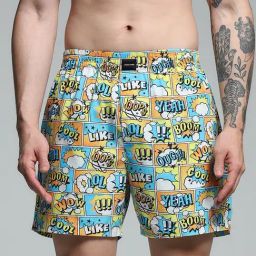 Jack & Jones Yellow Cotton Regular Fit Printed Boxers-image-42