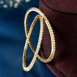 Peora Golden Golden Classic Bangles for Women-image-91