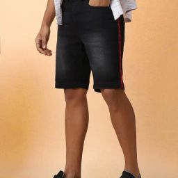 Campus Sutra Black Regular Fit Denim Shorts-image-29