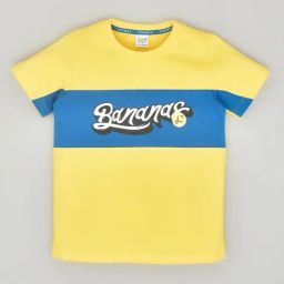 YOUMAA Boys Bright Yellow Cotton Graphic T-Shirt-image-53