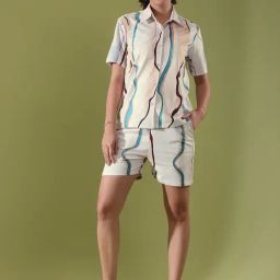 SELVIA Cream Printed Co-Ord Set-image-68