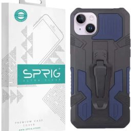 Sprig Kick-stand Back Cover for Apple iPhone 15 (Blue)-image-91
