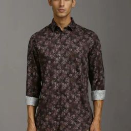 Louis Philippe Brown Cotton Regular Fit Printed Shirt-picture-33