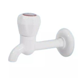 SUPREME Classic Series Long Bib Tap with Flange Quarter Turn Plastic, Texla White-image-71