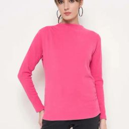 MADAME Pink Plain Top-image-106
