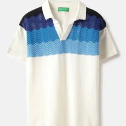 United Colors of Benetton Boys White Regular Fit Polo Neck Colorblock T-Shirt-image-26