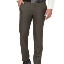 Raymond Brown Slim Fit Checks Trousers-picture-13