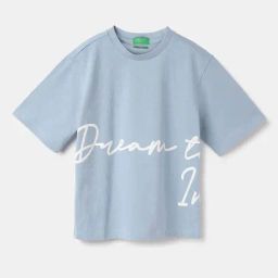 United Colors of Benetton Kids Blue Cotton Printed T-Shirt-image-68