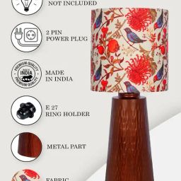 Homesake Multicolor Wood Modern Table Lamp with Shade image 4