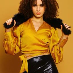 Sera Yellow Regular Fit Crop Top-picture-31
