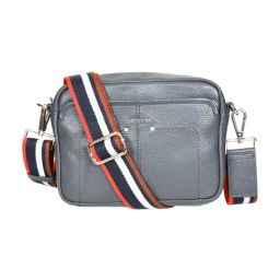 SASSORA Linus Navy Leather Medium Cross Body Bag-10