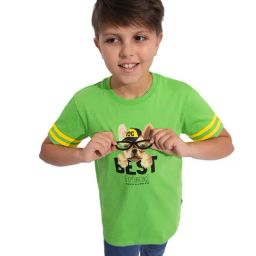Jack & Jones Junior Kids Green Cotton Graphic T-Shirt-image-98