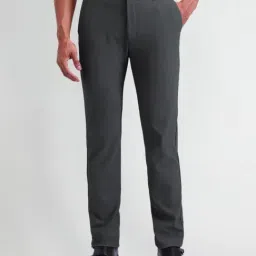 Arrow New York Grey Slim Fit Self Pattern Trousers-image-55