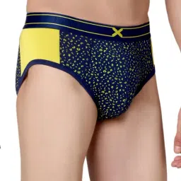 Frenchie Yellow Elastane Printed Briefs - Pack Of 2-image-91